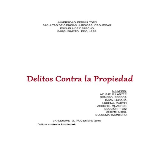 Delitos contra la propiedad