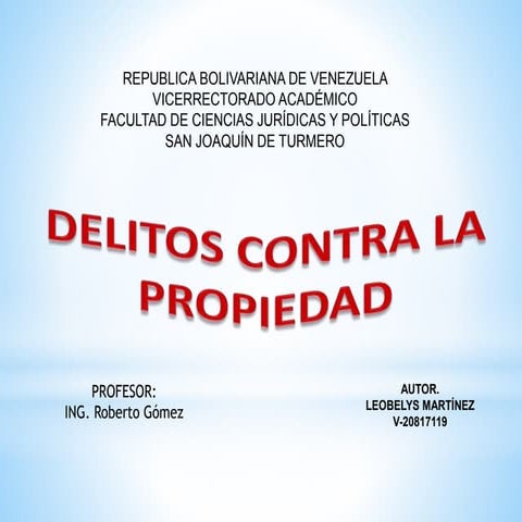 Delitos contra la propiedad penal