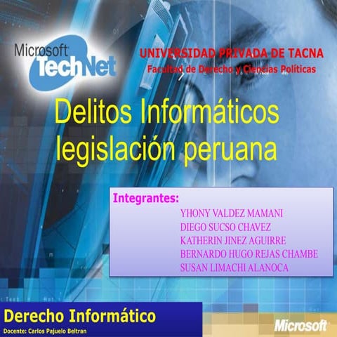 Delitos infotmaticos    legislacion peruana