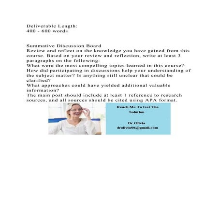 Deliverable Length  400 - 600 wordsSummative Discussion Boa.docx