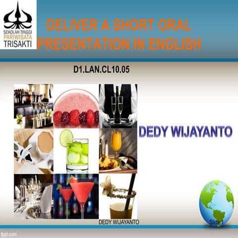 Deliver a short oral presentation in english