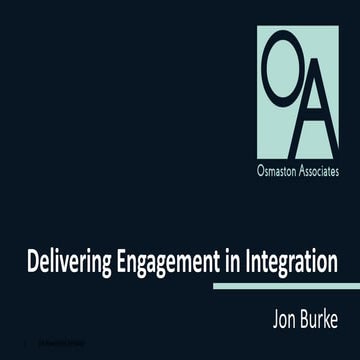 Delivering engagement in integration webinar, 3 September 2020