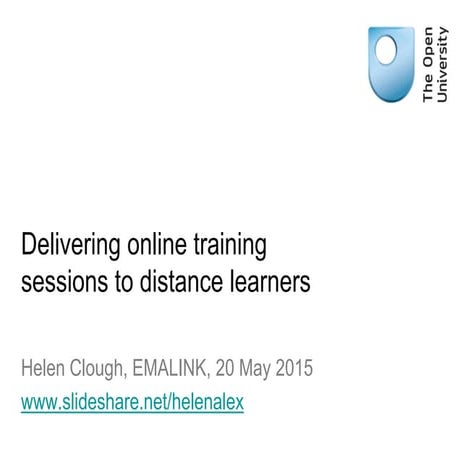 Delivering online training to distance learners emalink 2015 05