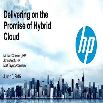 HP: Delivering on the Promise of Hybrid Cloud