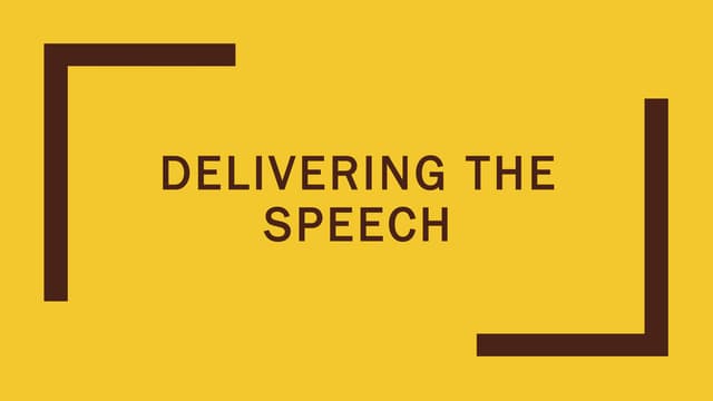 Delivering the speech