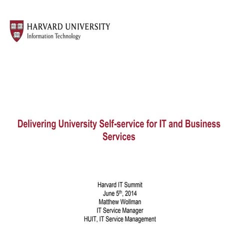 Delivering university self service for it and business services v1