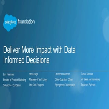 Deliver More Impact with Data Informed Decisions webinar 