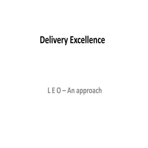 Delivery excellence  - Approach