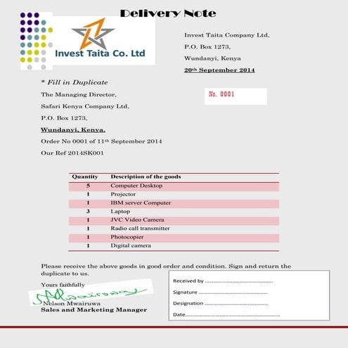 Delivery note | PDF