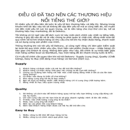 Điều gì đã tạo ra các thương hiệu nổi tiếng?