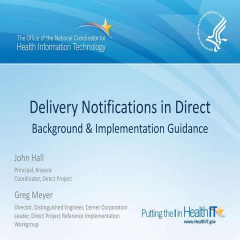 Delivery Notifications in Direct Background & Implementation Guidance
