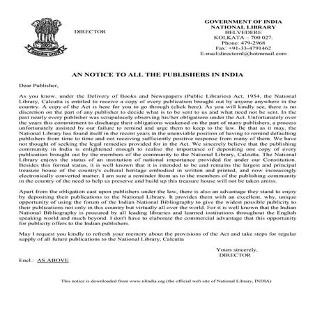 Delivery of books and news paper act 1954