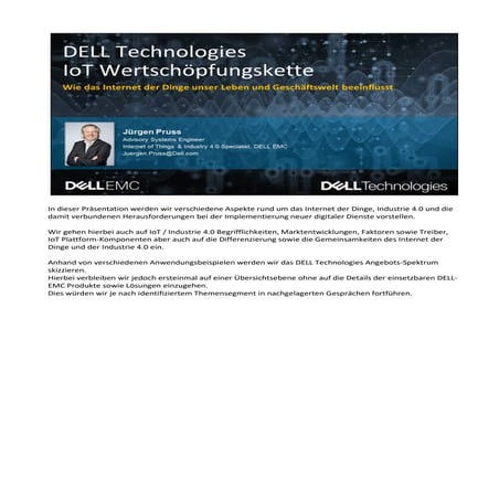 Dell Technologies - Die IoT Wertschöpfungskette für eine smarte Welt - Dell E...