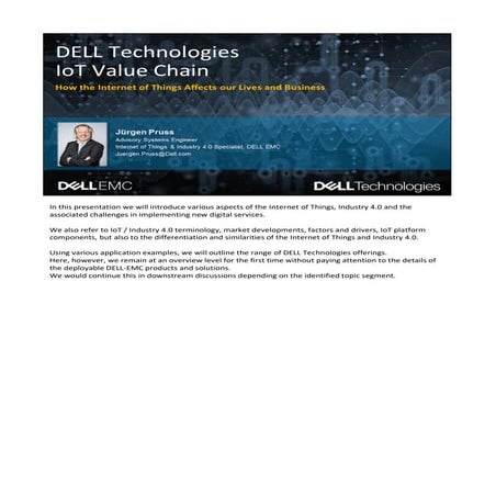 DELL Technologies - The IoT Value Chain - Solutions for the Smart World (Hand...