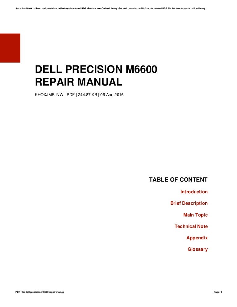 Dell precision-m6600-repair-manual