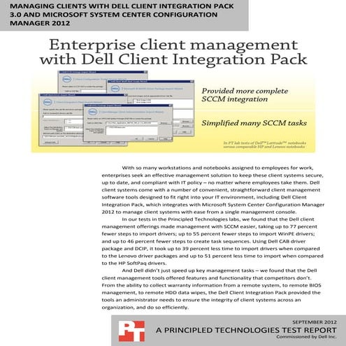 Managing clients with Dell Client Integration Pack 3.0 and Microsoft System C...