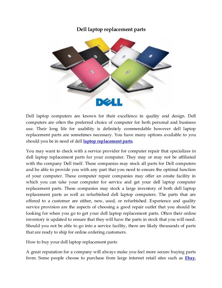Dell laptop replacement parts