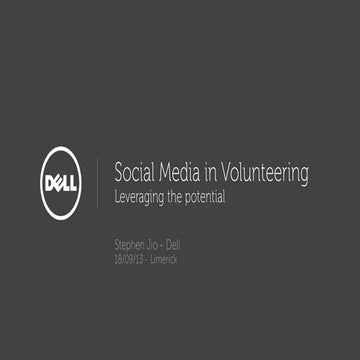 Dell and PMI event: Skills to help the non-profit sector - Social Media in Vo...