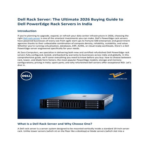 Dell Rack Server - The Ultimate 2026 Buying Guide to Dell PowerEdge ...