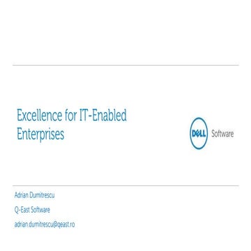 Dell software - Excellence for IT-Enabled Enterprises