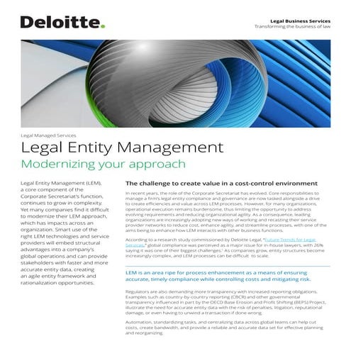 Legal Entity Management: Modernizing your approach