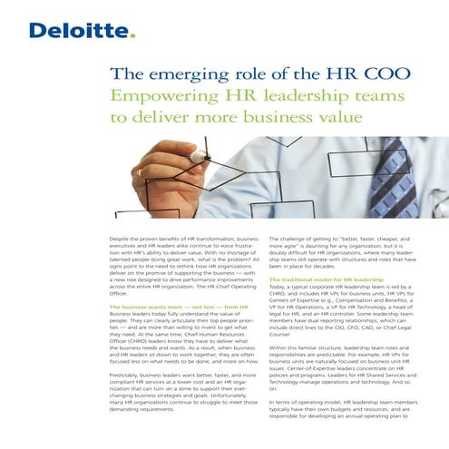 Deloitte - The emerging role of the HR COO