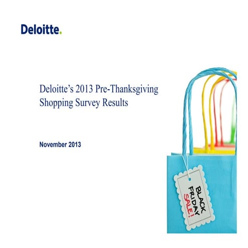 Deloitte’s 2013 Pre-Thanksgiving Shopping Survey Results