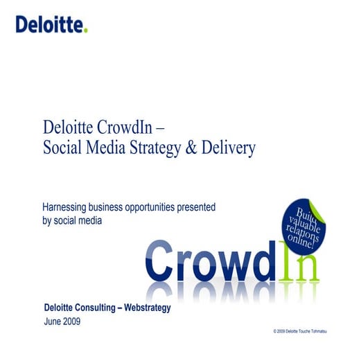 Deloitte CrowdIN: Social Media Strategy & Delivery