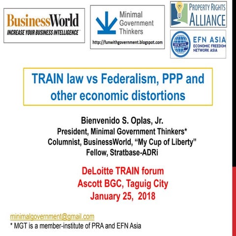 TRAIN law vs Federalism, PPP