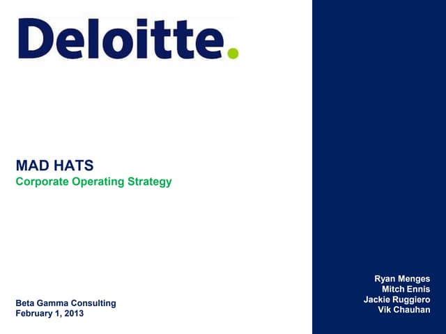 Deloitte Case Competition 2013