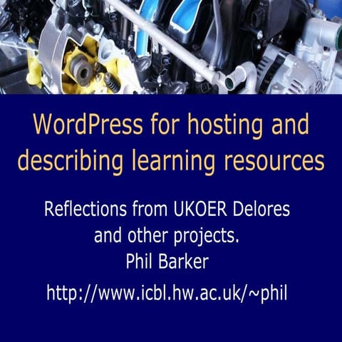 WordPress for hosting and describing learning resources