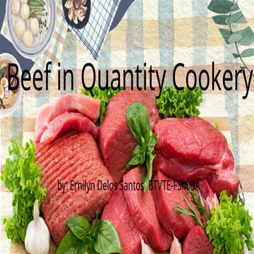 Beef in Quantity Cookery subject_2012_23 | PPTX