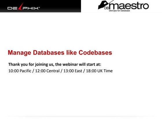 Delphix and DBmaestro