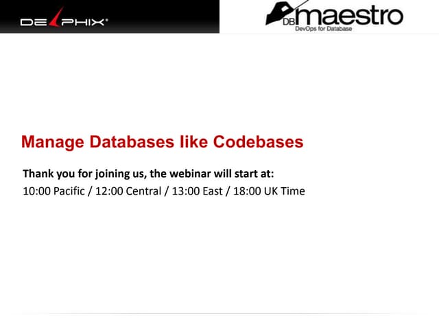 Delphix and DBmaestro