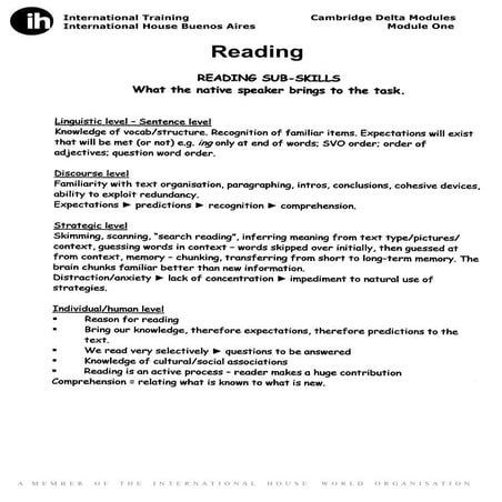 Delta 1 reading post session reading | DOC