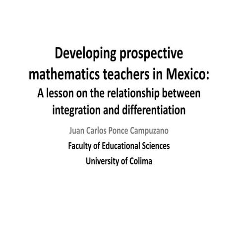 Developing prospective mathematics teachers in Mexico
