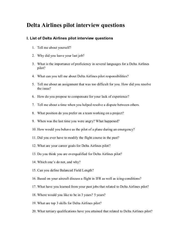 Delta Flight Attendant Interview Questions