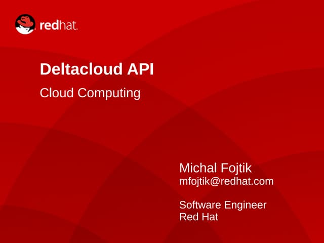 Deltacloud Presentation OpenHouse 2010
