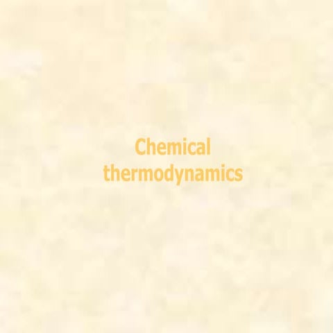 Chemical thermodynamics
