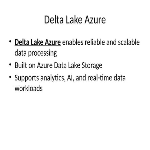 Delta Lake with Azure Databricks | PPTX