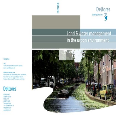 Deltares land & water management in the urban environment 2009