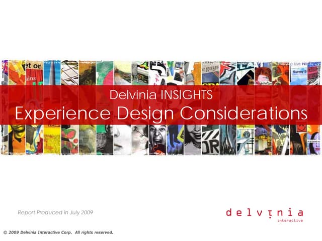 Delvinia Insights Experience Design Considerations