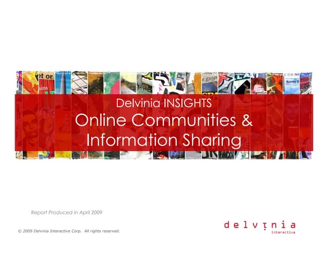 Delvinia Insights Online Communities And Information Sharing