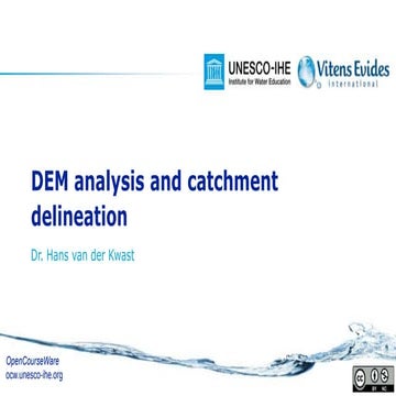 Dem analaysis and catchment delineation using GIS