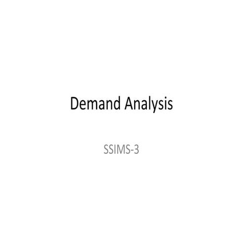 Demand Analysis