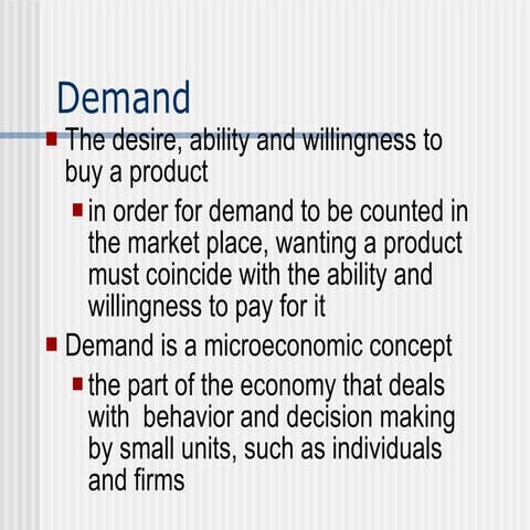 Demand And Change In Demand