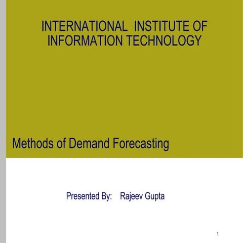 Demand Forecasting