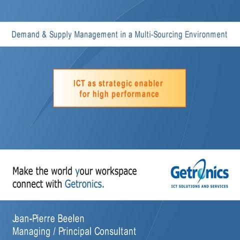 Demand & Supply Management in a Multi-Sourcing Environment