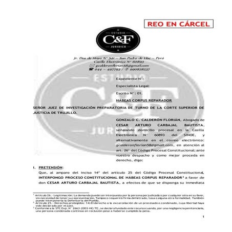 Demanda de habeas corpus