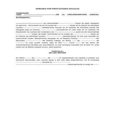 Demanda de prestaciones sociales